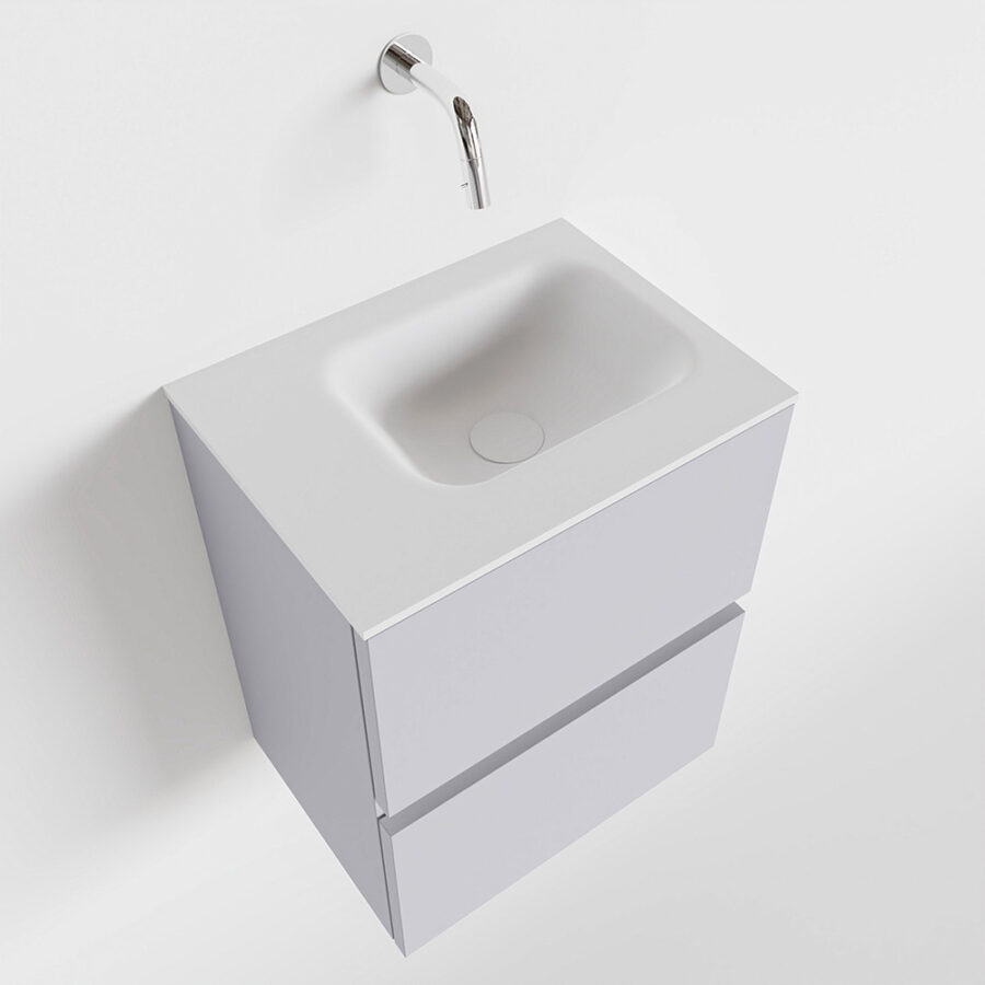 MONDIAZ ADA 40cm toiletmeubel cale. LEX wastafel talc positie links. Zonder kraangat - Afbeelding 4