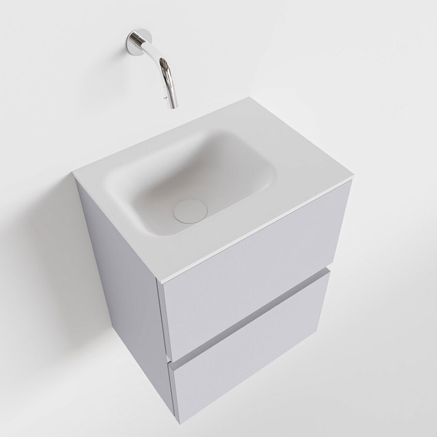 MONDIAZ ADA 40cm toiletmeubel cale. LEX wastafel talc positie rechts. Zonder kraangat - Afbeelding 4