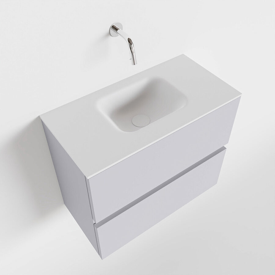 MONDIAZ ADA 60cm toiletmeubel cale. LEX wastafel talc positie midden. Zonder kraangat - Afbeelding 4