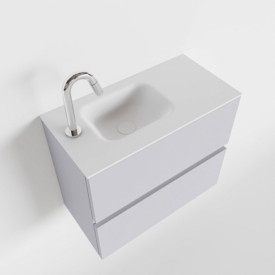 MONDIAZ ADA 60cm toiletmeubel cale. LEX wastafel talc positie links. Met 1 kraangat - Afbeelding 4