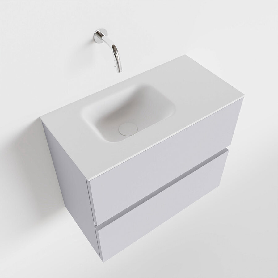 MONDIAZ ADA 60cm toiletmeubel cale. LEX wastafel talc positie links. Zonder kraangat - Afbeelding 4