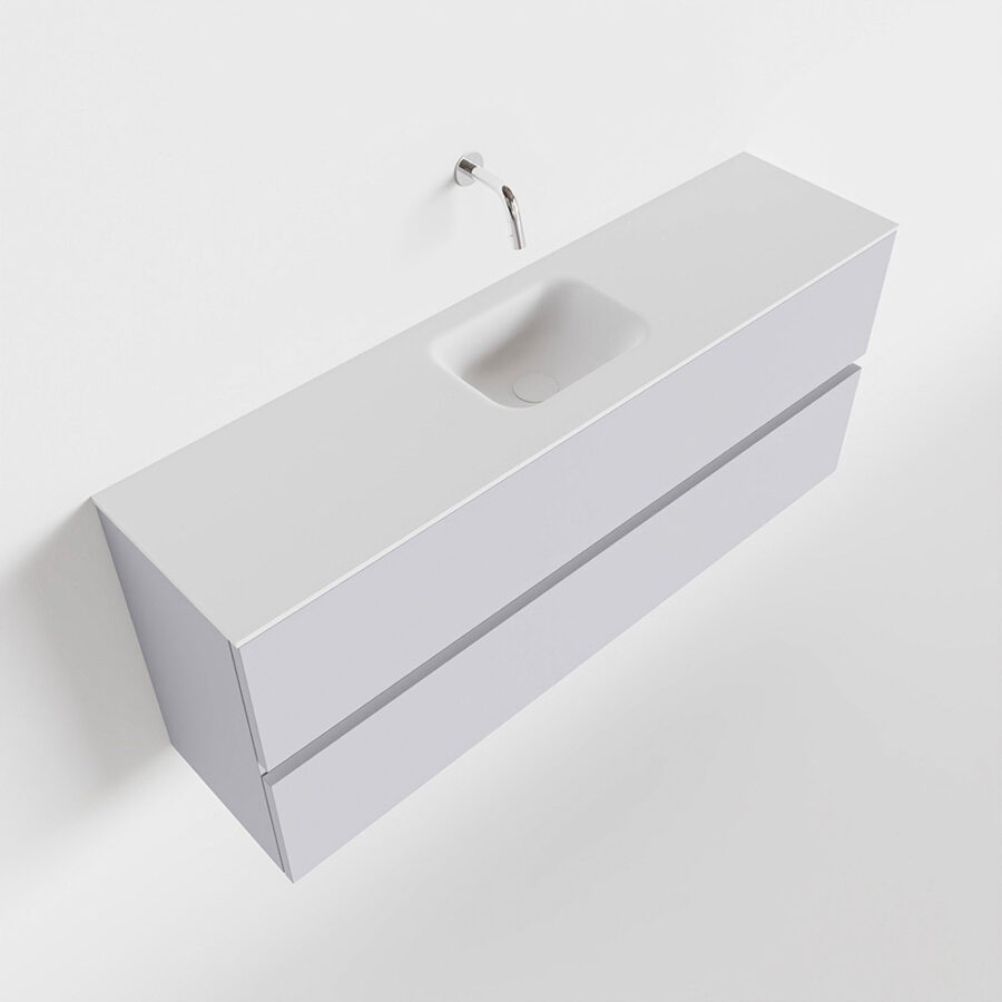 MONDIAZ ADA 120cm toiletmeubel cale. LEX wastafel talc positie midden. Zonder kraangat - Afbeelding 4