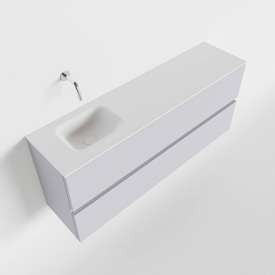 MONDIAZ ADA 120cm toiletmeubel cale. LEX wastafel talc positie links. Zonder kraangat - Afbeelding 4
