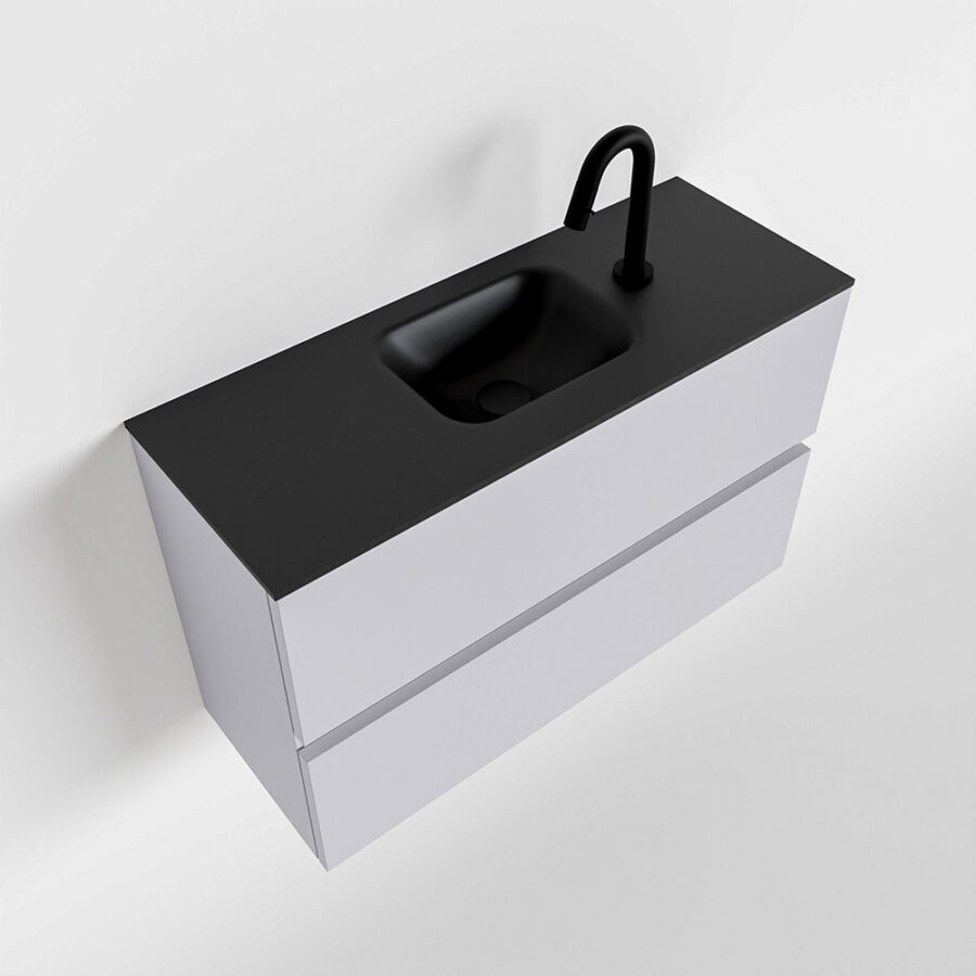 MONDIAZ ADA 80cm toiletmeubel cale. LEX wastafel urban positie midden. Met 1 kraangat - Afbeelding 4