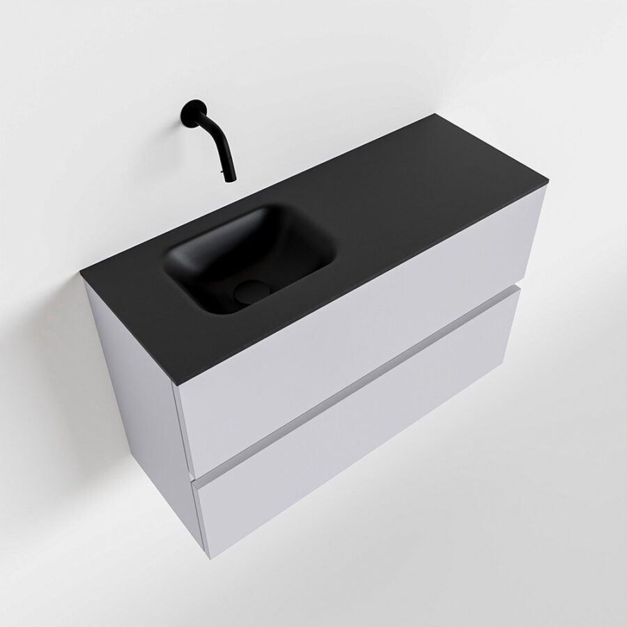 MONDIAZ ADA 80cm toiletmeubel cale. LEX wastafel urban positie links. Zonder kraangat - Afbeelding 4