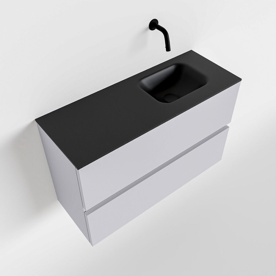 MONDIAZ ADA 80cm toiletmeubel cale. LEX wastafel urban positie rechts. Zonder kraangat - Afbeelding 4