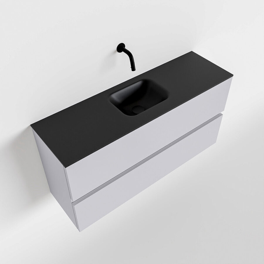 MONDIAZ ADA 100cm toiletmeubel cale. LEX wastafel urban positie midden. Zonder kraangat - Afbeelding 4