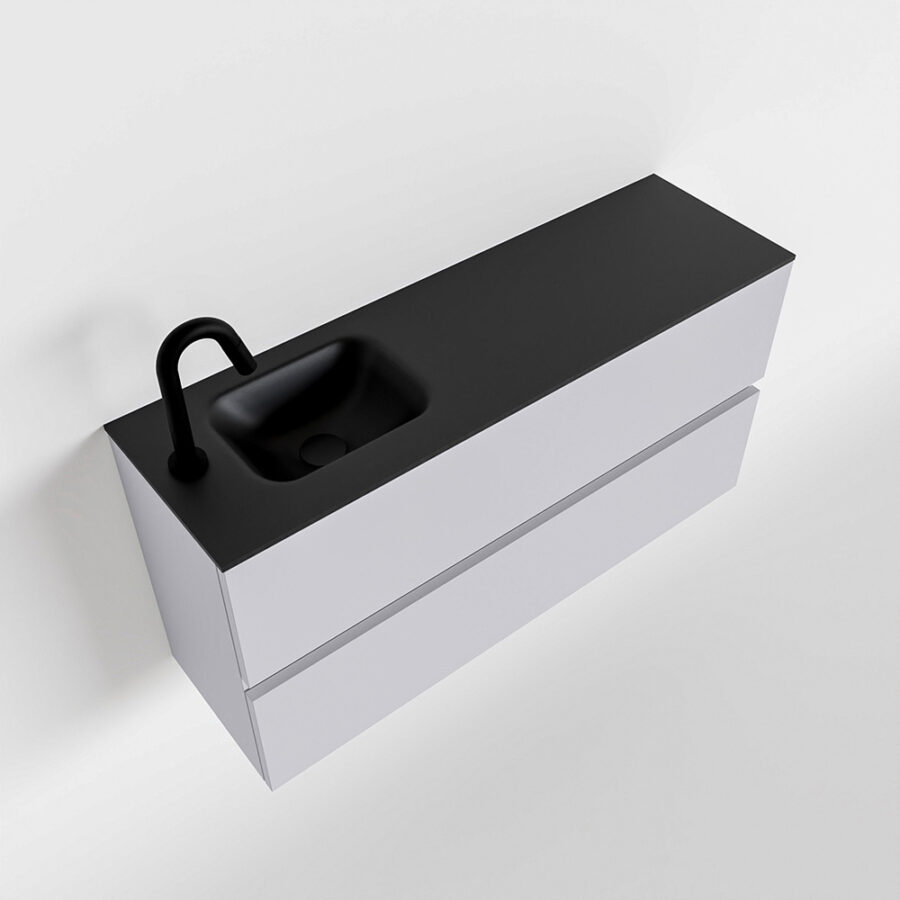 MONDIAZ ADA 100cm toiletmeubel cale. LEX wastafel urban positie links. Met 1 kraangat - Afbeelding 4