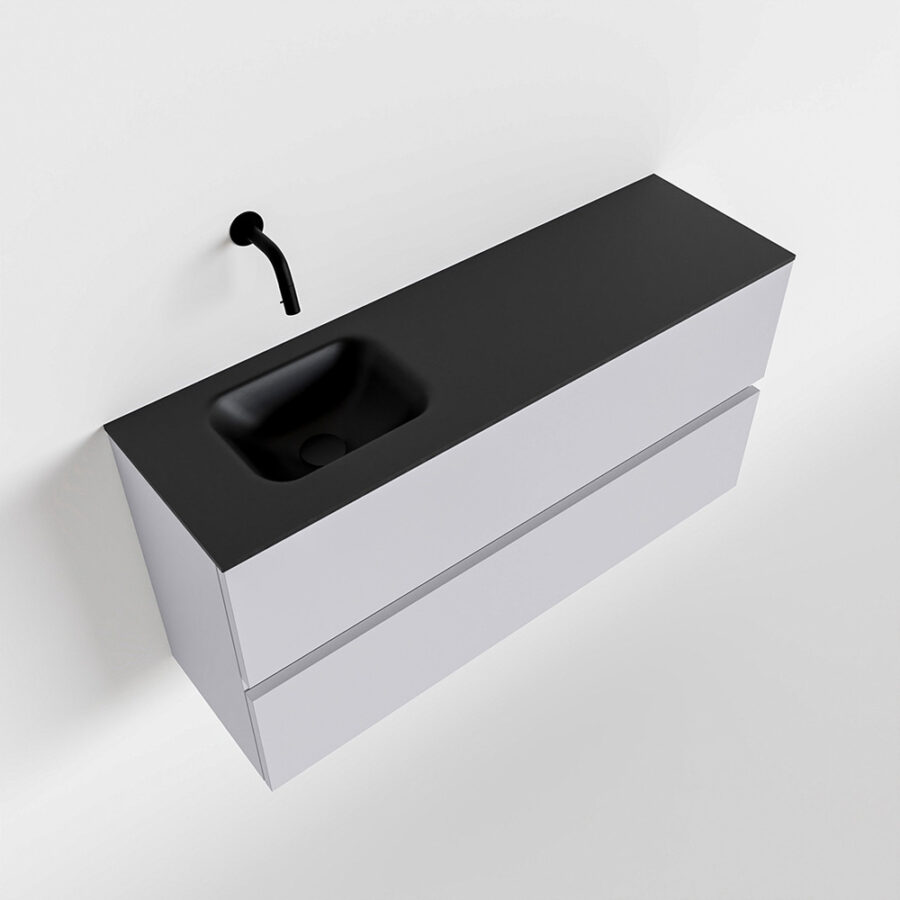 MONDIAZ ADA 100cm toiletmeubel cale. LEX wastafel urban positie links. Zonder kraangat - Afbeelding 4