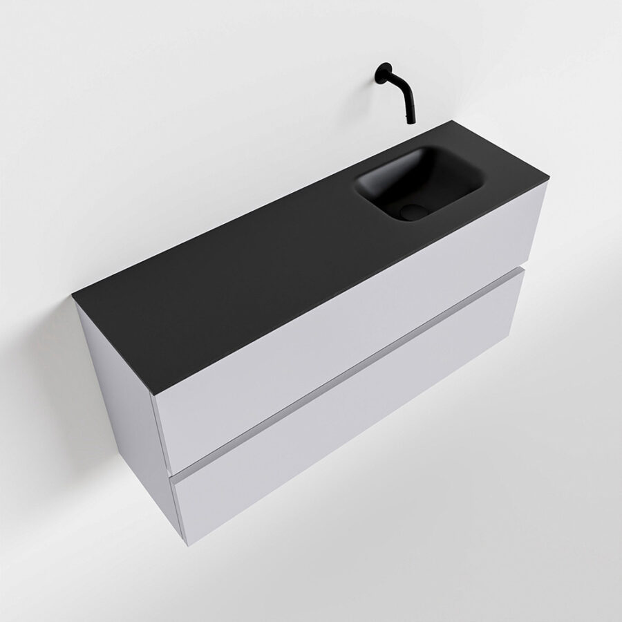 MONDIAZ ADA 100cm toiletmeubel cale. LEX wastafel urban positie rechts. Zonder kraangat - Afbeelding 4