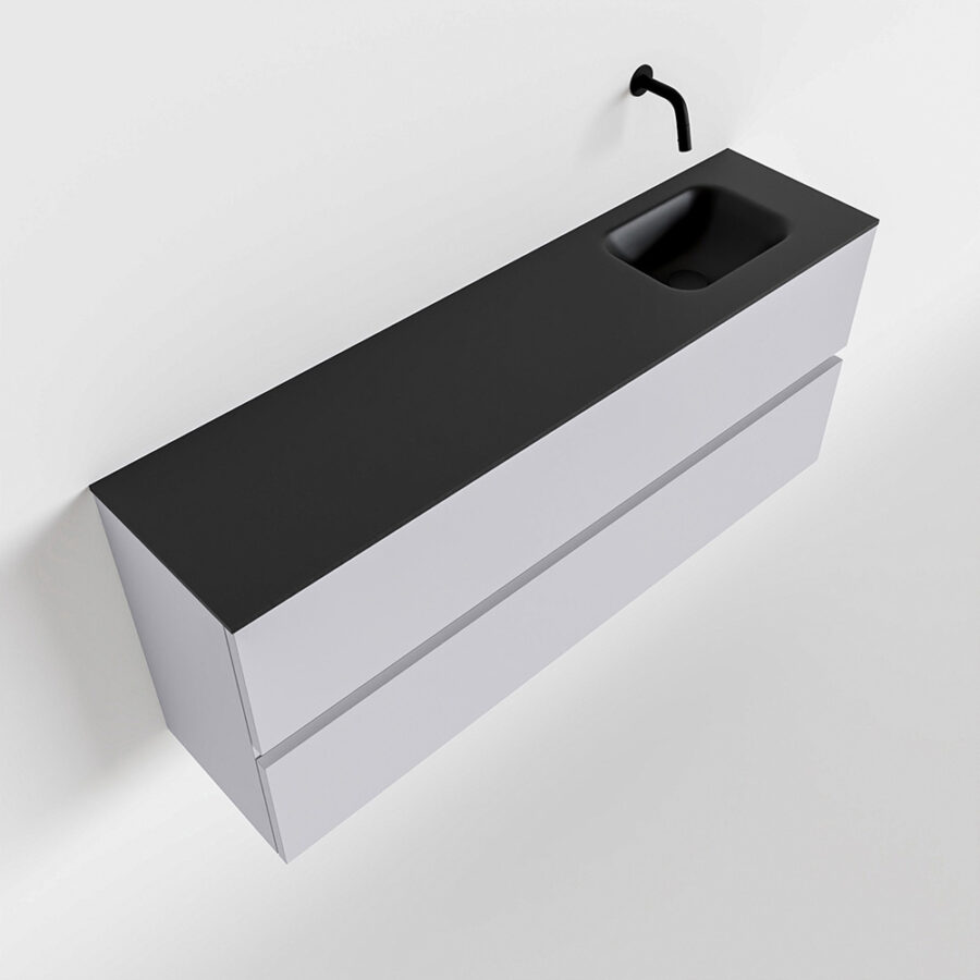 MONDIAZ ADA 120cm toiletmeubel cale. LEX wastafel urban positie rechts. Zonder kraangat - Afbeelding 4