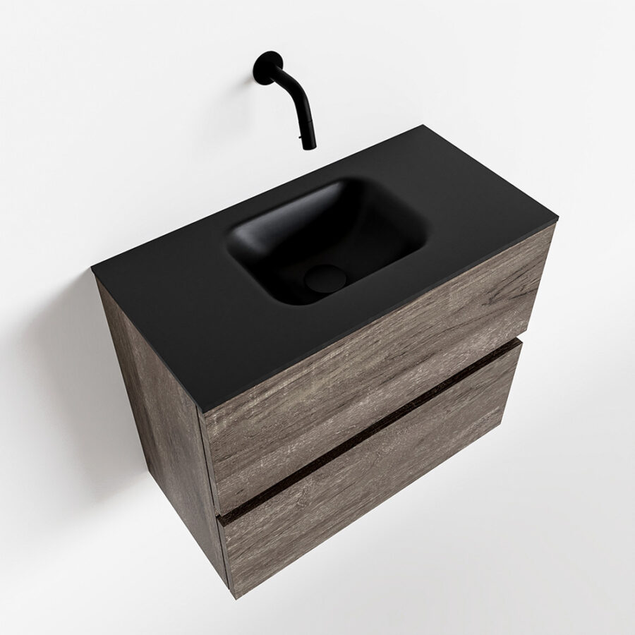 MONDIAZ ADA 60cm toiletmeubel dark brown. LEX wastafel urban positie midden. Zonder kraangat - Afbeelding 4