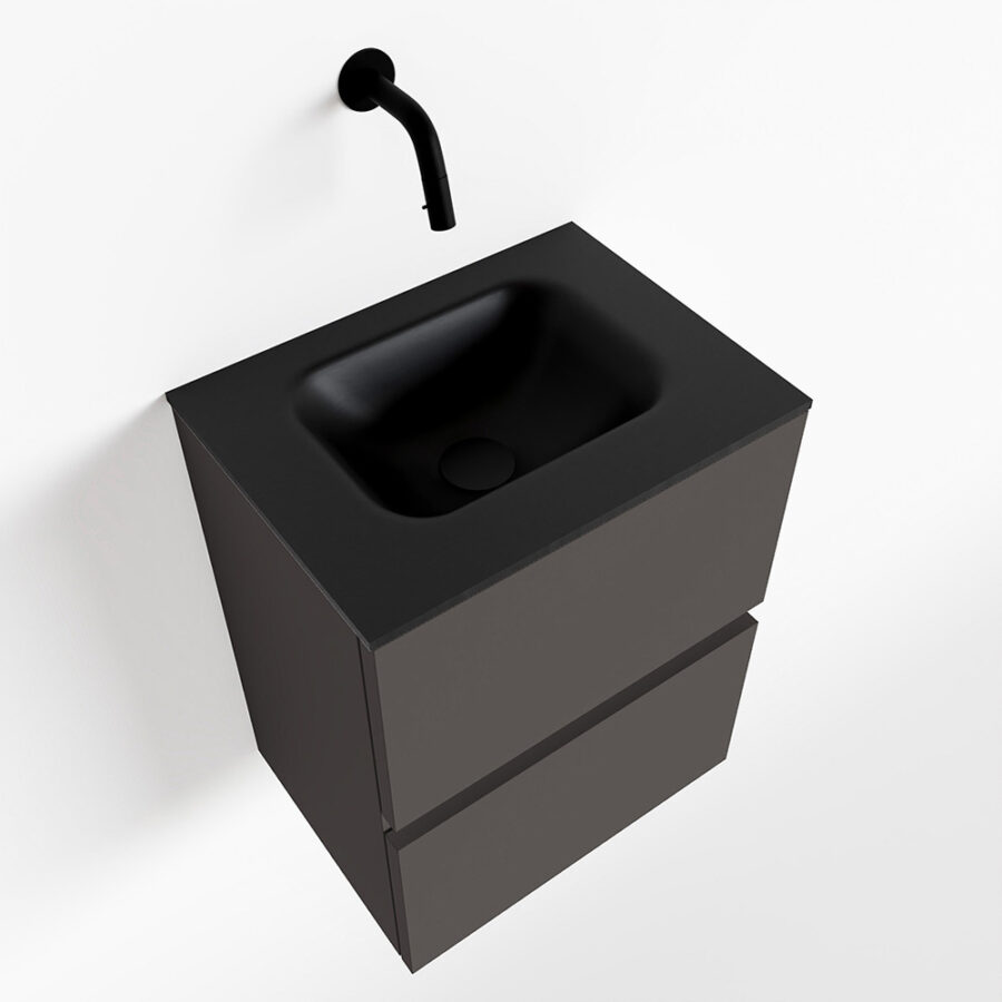 MONDIAZ ADA 40cm toiletmeubel dark grey. LEX wastafel urban positie midden. Zonder kraangat - Afbeelding 4