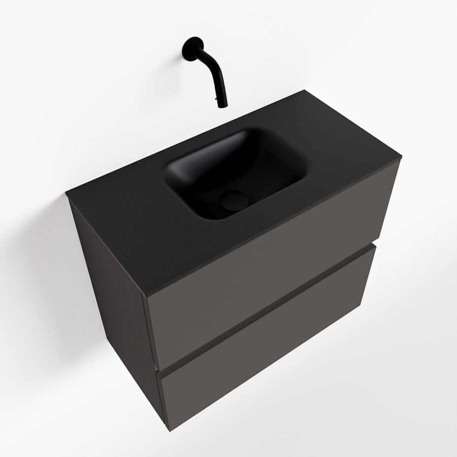 MONDIAZ ADA 60cm toiletmeubel dark grey. LEX wastafel urban positie midden. Zonder kraangat - Afbeelding 4