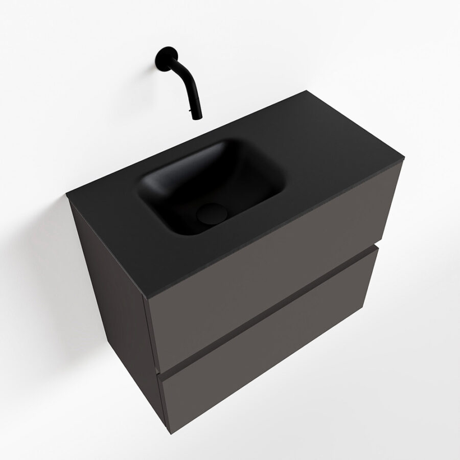 MONDIAZ ADA 60cm toiletmeubel dark grey. LEX wastafel urban positie links. Zonder kraangat - Afbeelding 4