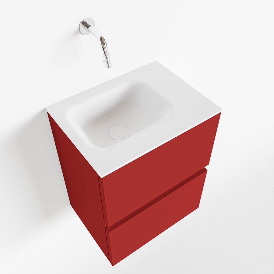 MONDIAZ ADA 40cm toiletmeubel fire. LEX wastafel talc positie rechts. Zonder kraangat - Afbeelding 4