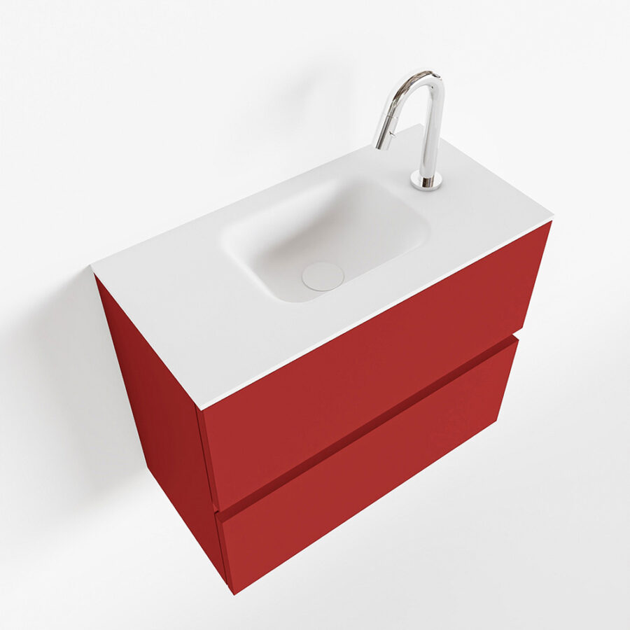 MONDIAZ ADA 60cm toiletmeubel fire. LEX wastafel talc positie midden. Met 1 kraangat - Afbeelding 4