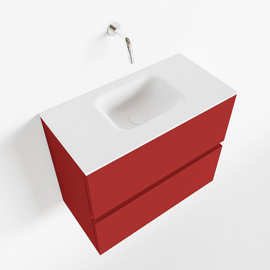 MONDIAZ ADA 60cm toiletmeubel fire. LEX wastafel talc positie midden. Zonder kraangat - Afbeelding 4