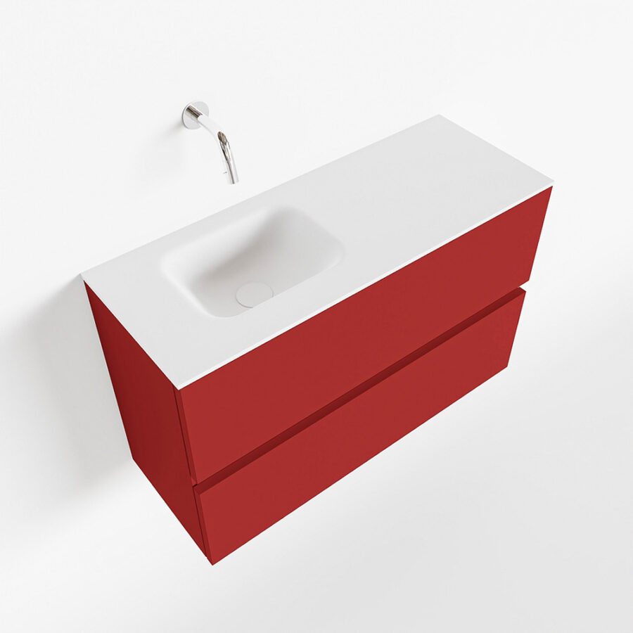 MONDIAZ ADA 80cm toiletmeubel fire. LEX wastafel talc positie links. Zonder kraangat - Afbeelding 4