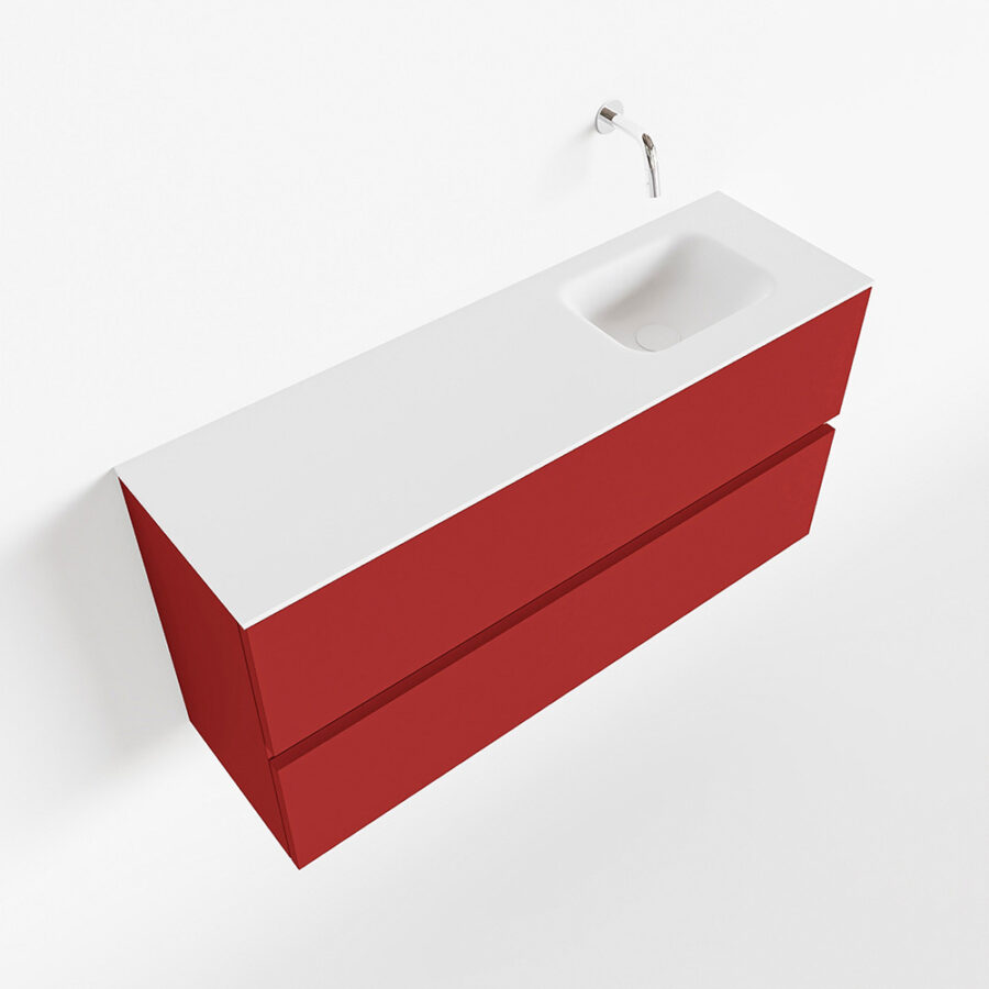 MONDIAZ ADA 100cm toiletmeubel fire. LEX wastafel talc positie rechts. Zonder kraangat - Afbeelding 4