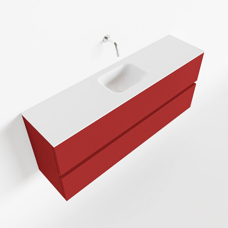 MONDIAZ ADA 120cm toiletmeubel fire. LEX wastafel talc positie midden. Zonder kraangat - Afbeelding 4