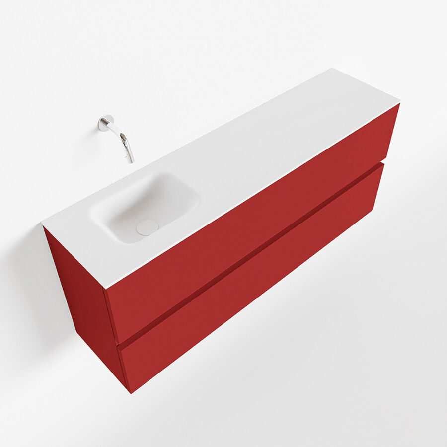 MONDIAZ ADA 120cm toiletmeubel fire. LEX wastafel talc positie links. Zonder kraangat - Afbeelding 4