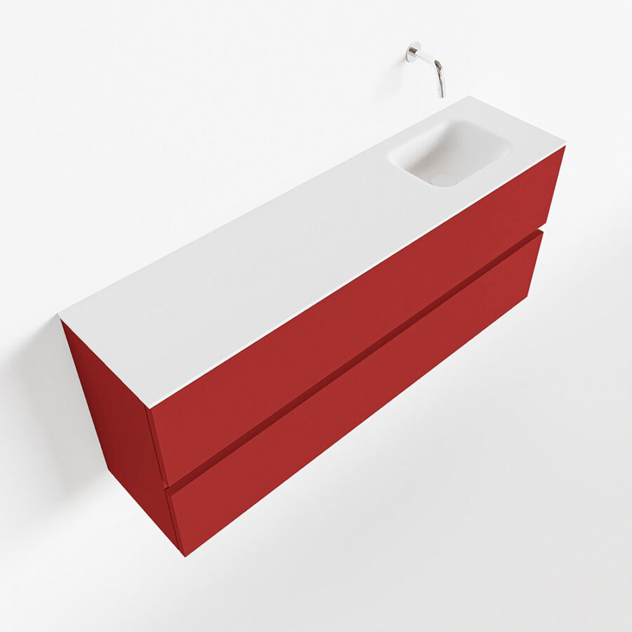 MONDIAZ ADA 120cm toiletmeubel fire. LEX wastafel talc positie rechts. Zonder kraangat - Afbeelding 4