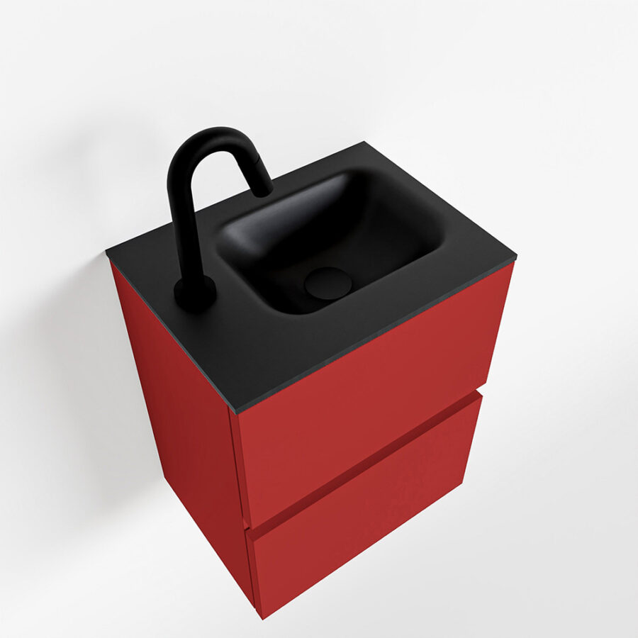 MONDIAZ ADA 40cm toiletmeubel fire. LEX wastafel urban positie links. Met 1 kraangat - Afbeelding 4
