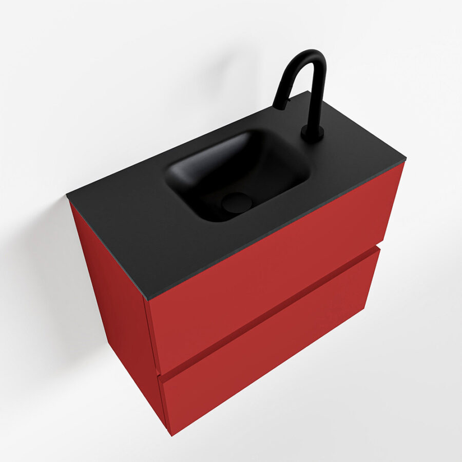 MONDIAZ ADA 60cm toiletmeubel fire. LEX wastafel urban positie midden. Met 1 kraangat - Afbeelding 4