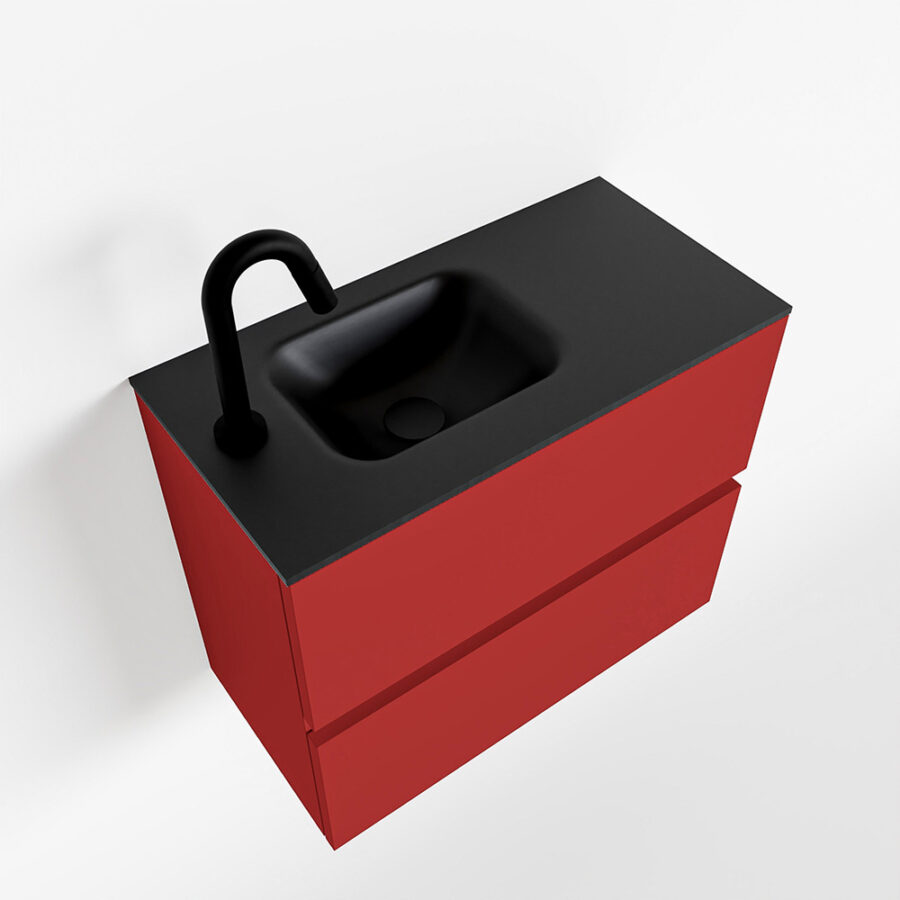 MONDIAZ ADA 60cm toiletmeubel fire. LEX wastafel urban positie links. Met 1 kraangat - Afbeelding 4