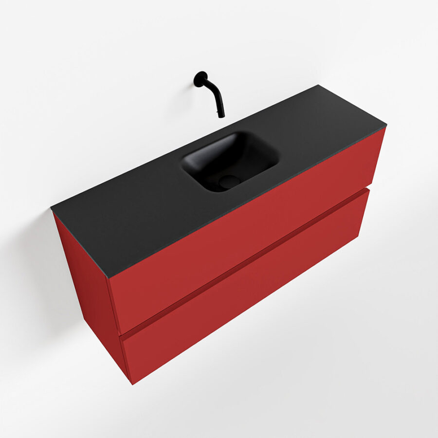 MONDIAZ ADA 100cm toiletmeubel fire. LEX wastafel urban positie midden. Zonder kraangat - Afbeelding 4