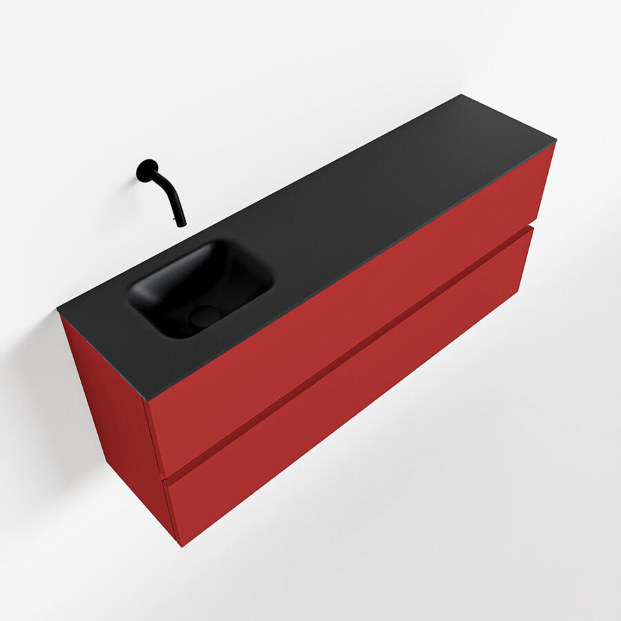 MONDIAZ ADA 120cm toiletmeubel fire. LEX wastafel urban positie links. Zonder kraangat - Afbeelding 4