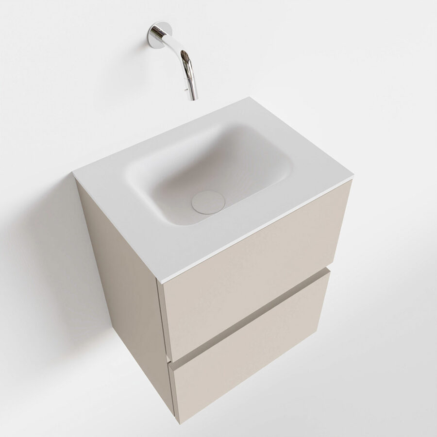MONDIAZ ADA 40cm toiletmeubel linen. LEX wastafel talc positie midden. Zonder kraangat - Afbeelding 4