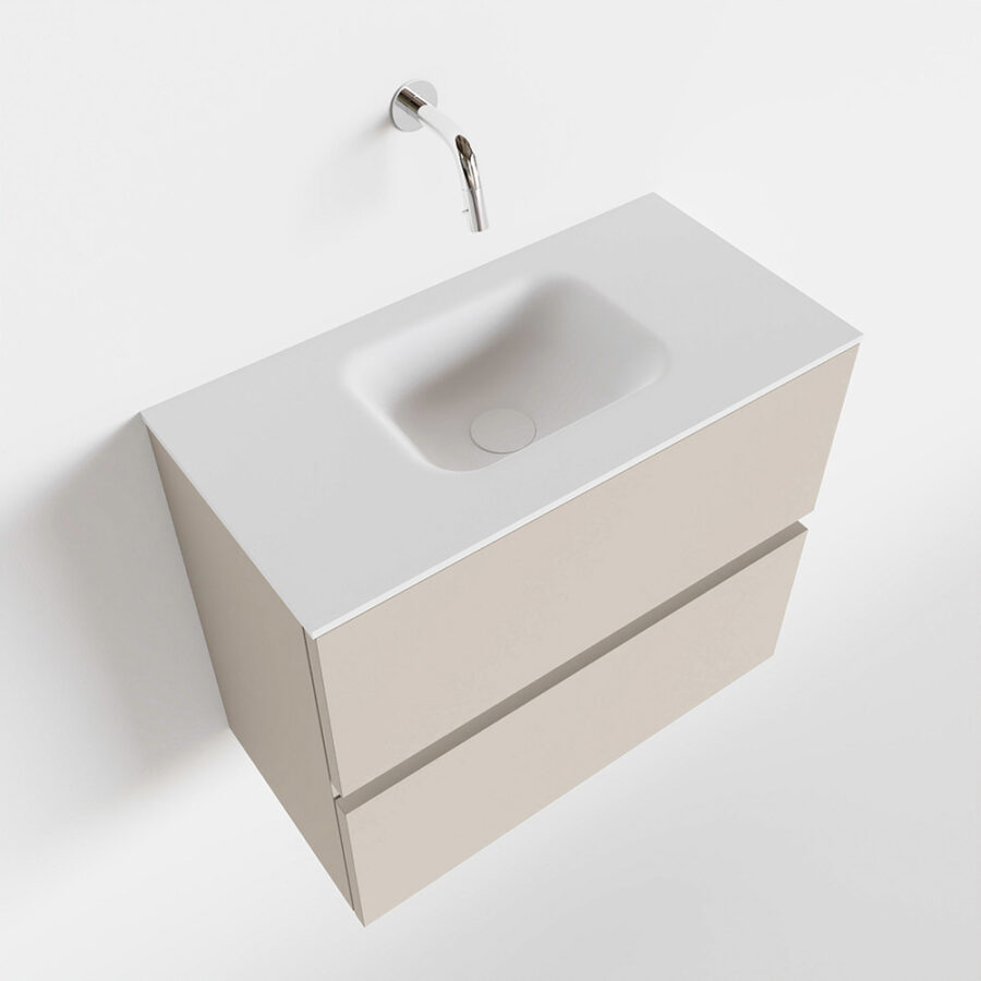 MONDIAZ ADA 60cm toiletmeubel linen. LEX wastafel talc positie midden. Zonder kraangat - Afbeelding 4