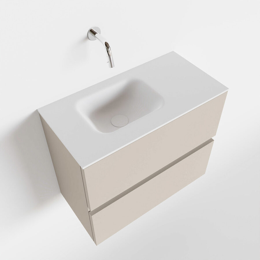 MONDIAZ ADA 60cm toiletmeubel linen. LEX wastafel talc positie links. Zonder kraangat - Afbeelding 4