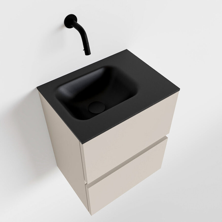 MONDIAZ ADA 40cm toiletmeubel linen. LEX wastafel urban positie rechts. Zonder kraangat - Afbeelding 4