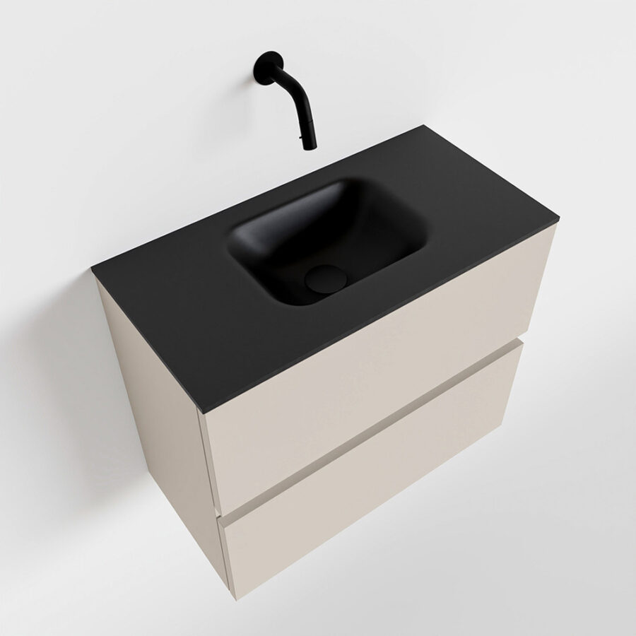 MONDIAZ ADA 60cm toiletmeubel linen. LEX wastafel urban positie midden. Zonder kraangat - Afbeelding 4