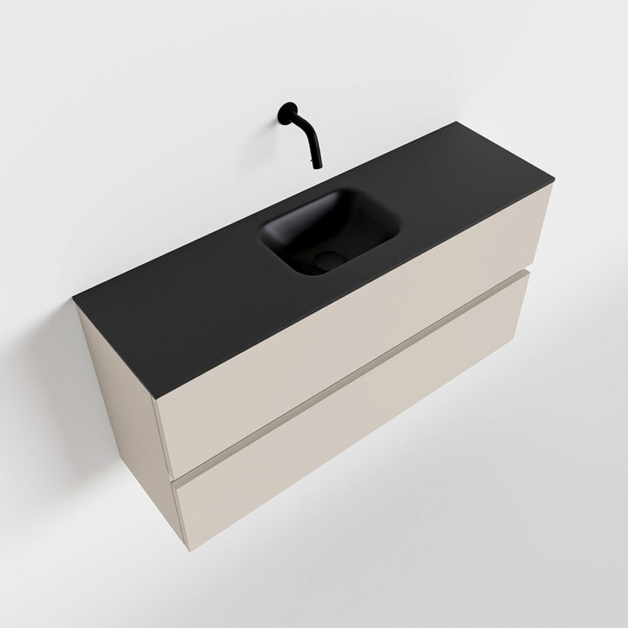 MONDIAZ ADA 100cm toiletmeubel linen. LEX wastafel urban positie midden. Zonder kraangat - Afbeelding 4