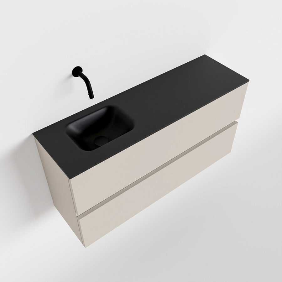 MONDIAZ ADA 100cm toiletmeubel linen. LEX wastafel urban positie links. Zonder kraangat - Afbeelding 4