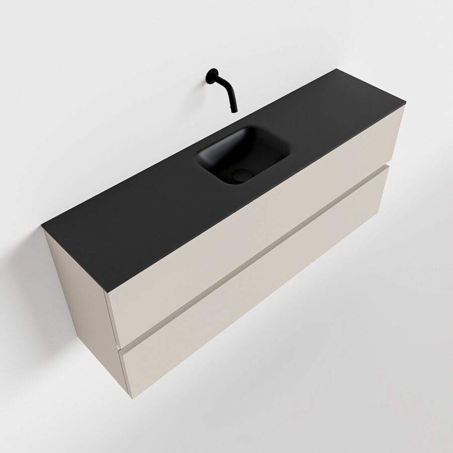 MONDIAZ ADA 120cm toiletmeubel linen. LEX wastafel urban positie midden. Zonder kraangat - Afbeelding 4