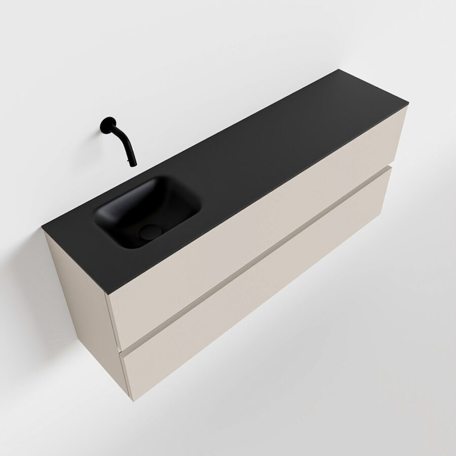 MONDIAZ ADA 120cm toiletmeubel linen. LEX wastafel urban positie links. Zonder kraangat - Afbeelding 4