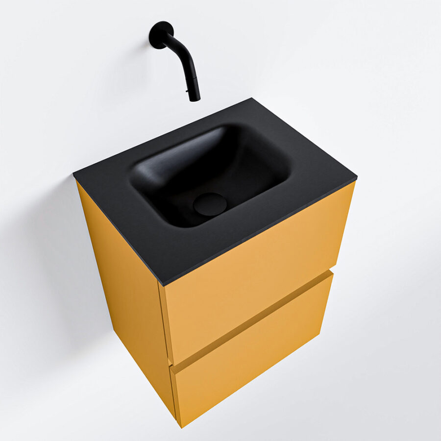 MONDIAZ ADA 40cm toiletmeubel ocher. LEX wastafel urban positie midden. Zonder kraangat - Afbeelding 4