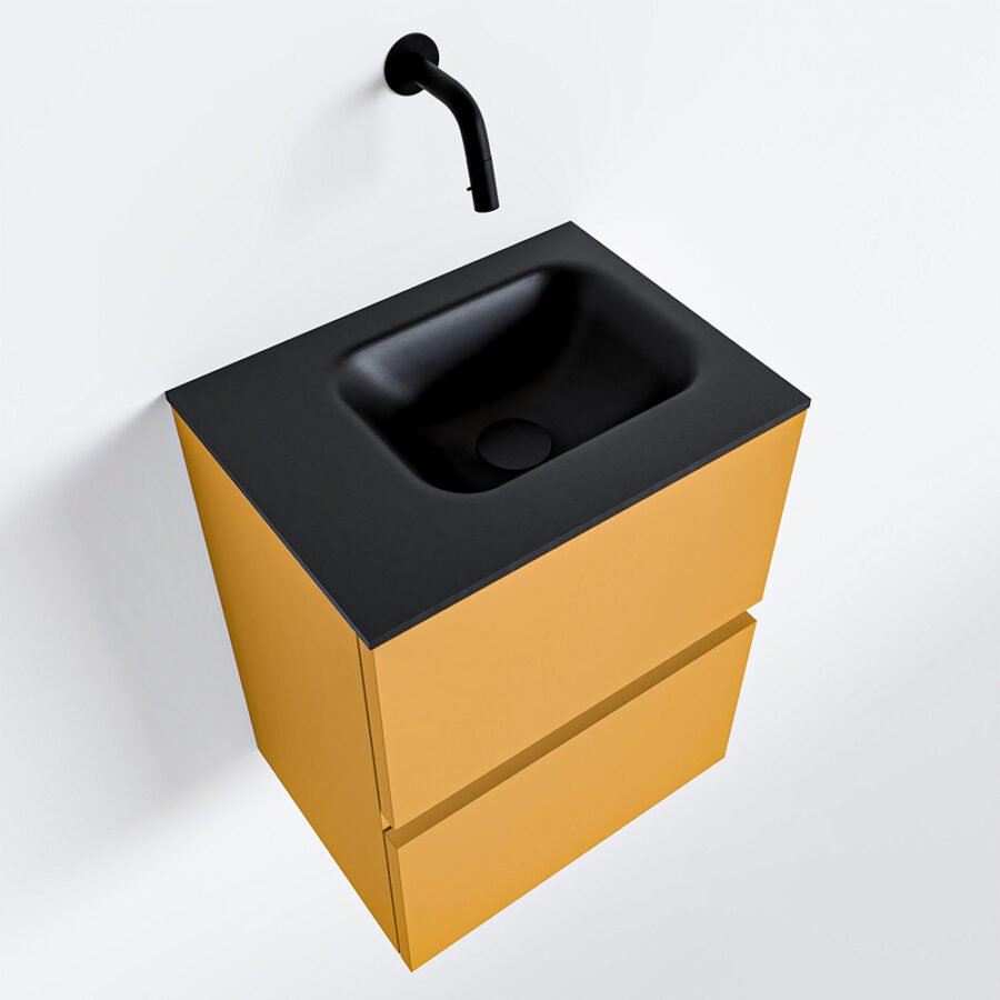 MONDIAZ ADA 40cm toiletmeubel ocher. LEX wastafel urban positie links. Zonder kraangat - Afbeelding 4