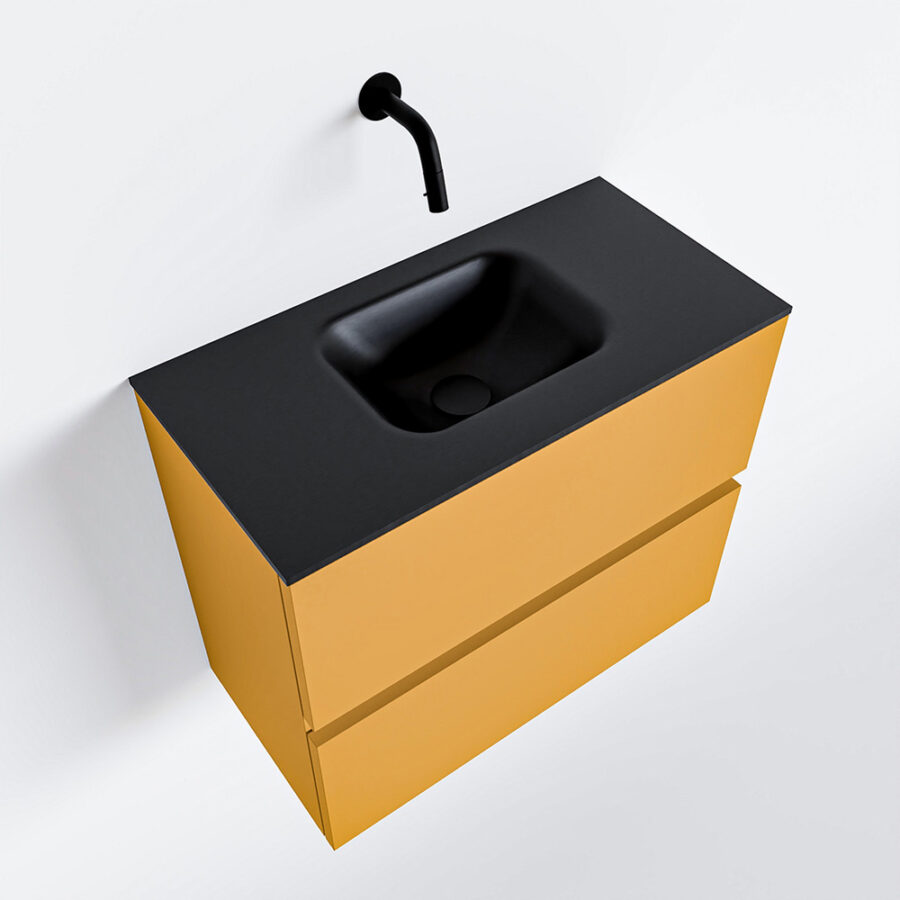 MONDIAZ ADA 60cm toiletmeubel ocher. LEX wastafel urban positie midden. Zonder kraangat - Afbeelding 4