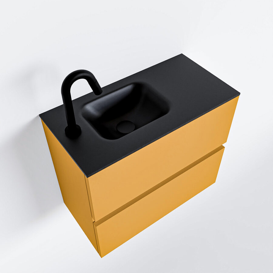 MONDIAZ ADA 60cm toiletmeubel ocher. LEX wastafel urban positie links. Met 1 kraangat - Afbeelding 4