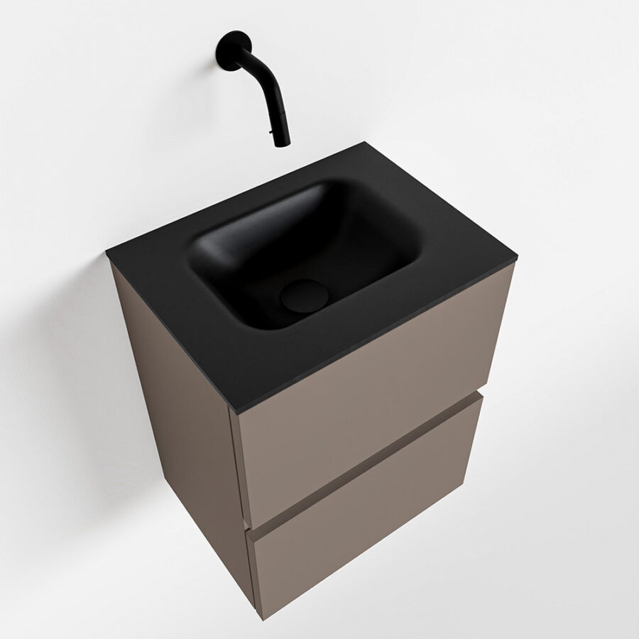 MONDIAZ ADA 40cm toiletmeubel smoke. LEX wastafel urban positie midden. Zonder kraangat - Afbeelding 4