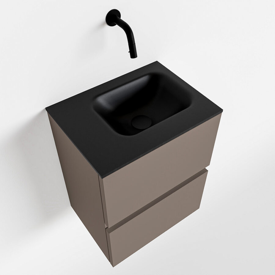 MONDIAZ ADA 40cm toiletmeubel smoke. LEX wastafel urban positie links. Zonder kraangat - Afbeelding 4