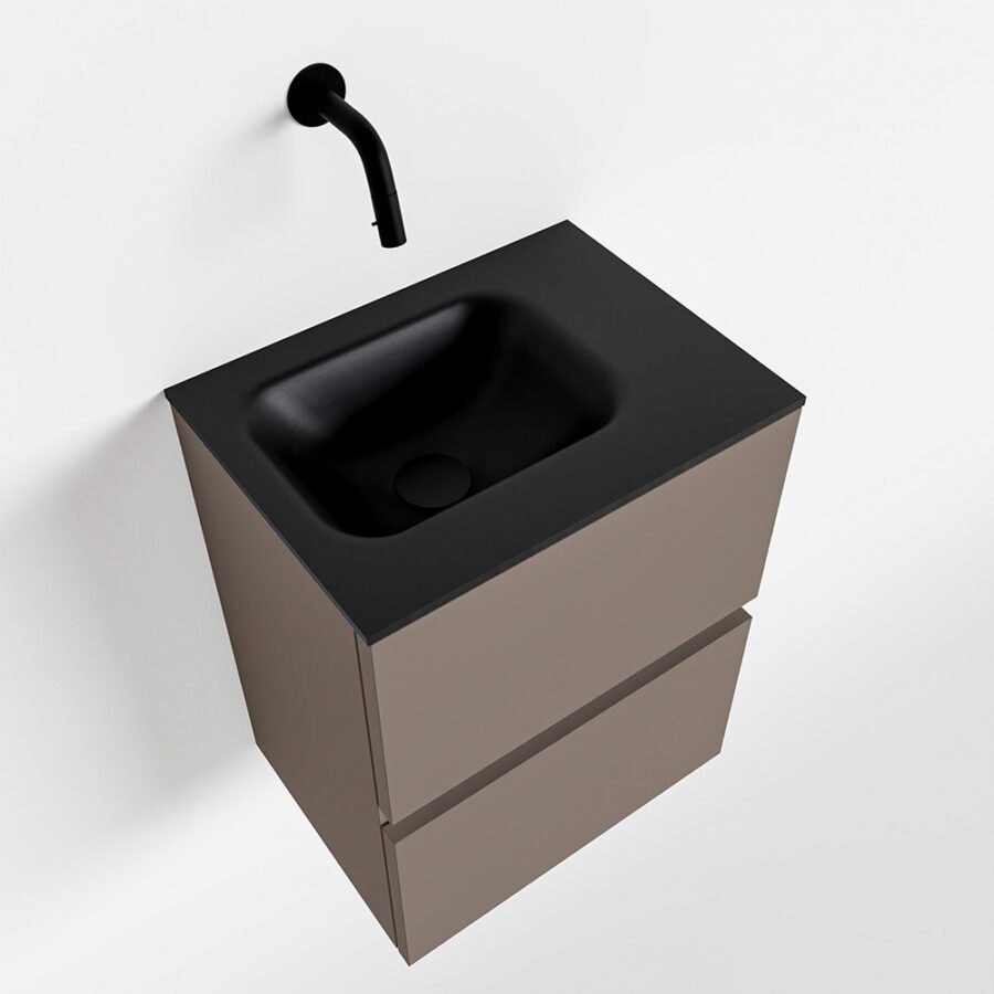 MONDIAZ ADA 40cm toiletmeubel smoke. LEX wastafel urban positie rechts. Zonder kraangat - Afbeelding 4