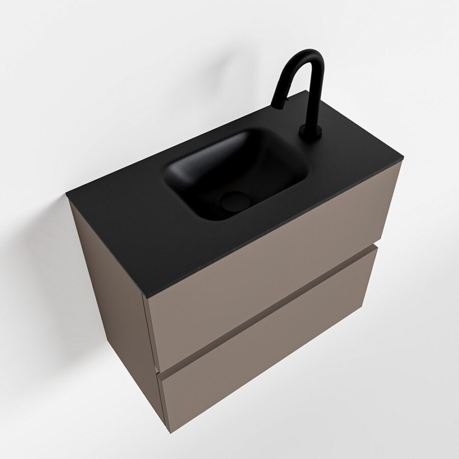 MONDIAZ ADA 60cm toiletmeubel smoke. LEX wastafel urban positie midden. Met 1 kraangat - Afbeelding 4