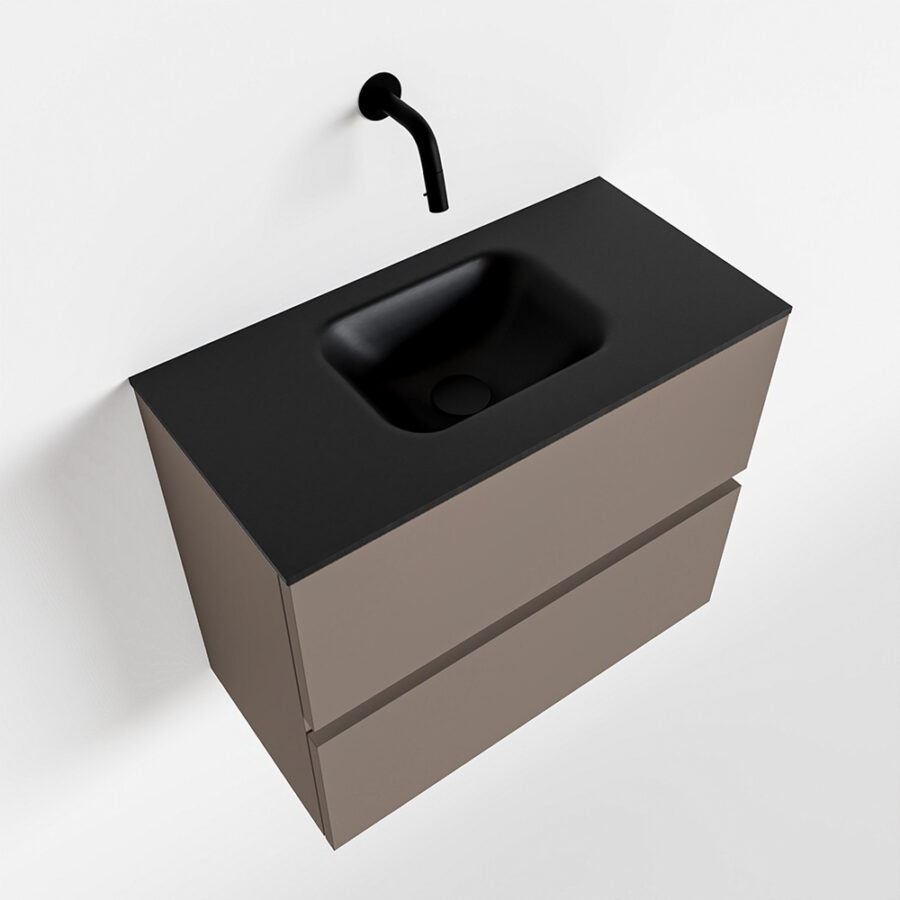 MONDIAZ ADA 60cm toiletmeubel smoke. LEX wastafel urban positie midden. Zonder kraangat - Afbeelding 4
